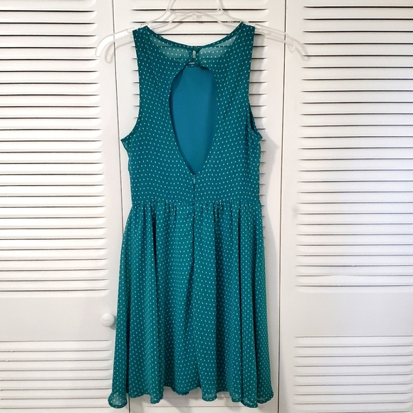 LUSH Polka Dot Dress with Open Back - Picture 2 of 7